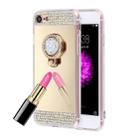 For  iPhone 8 & 7  Diamond Encrusted Electroplating Mirror Protective Cover Case with Hidden Ring Holder(Gold) - 1