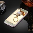 For  iPhone 8 & 7  Diamond Encrusted Electroplating Mirror Protective Cover Case with Hidden Ring Holder(Gold) - 5