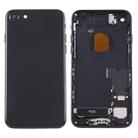 Battery Back Cover Assembly with Card Tray for iPhone 7(Jet Black) - 1