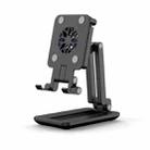 F6 Foldable Mobile Phone Tablet Desktop Stand Holder With Fill Light & Heat Dissipation (Black) - 1