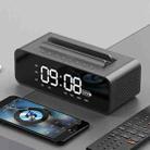 Oneder V06 Smart Sound Box Wireless Bluetooth Speaker, LED Screen Alarm Clock, Support Hands-free & FM & TF Card & AUX & USB Drive (Grey) - 1