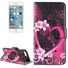 For iPhone 8 Plus & 7 Plus   Peach Blossom Heart Pattern Leather Case with Holder & Card Slots & Wallet - 1