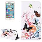 For iPhone 8 Plus & 7 Plus   White Butterfly Pattern Leather Case with Holder & Card Slots & Wallet - 1