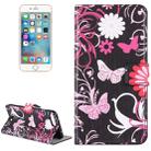 For iPhone 8 Plus & 7 Plus   Pink Butterfly Pattern Leather Case with Holder & Card Slots & Wallet - 1
