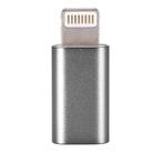ENKAY Hat-Prince Aluminium Alloy 8 Pin Male to Micro USB Female Data Transmission Charging Adapter(Grey) - 1