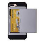 For iPhone 8 Plus & 7 Plus   Slide Style TPU + PC Combination Case with Card Slot(Grey) - 1