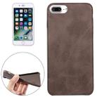 For iPhone 8 Plus & 7 Plus   Crazy Horse Texture Leather Surface Soft TPU Protective Back Case(Brown) - 1