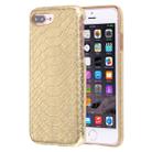 For iPhone 8 Plus & 7 Plus   Snakeskin Texture Paste Skin PC Protective Case(Gold) - 1