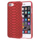 For iPhone 8 Plus & 7 Plus   Snakeskin Texture Paste Skin PC Protective Case(Red) - 1