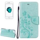For iPhone 8 Plus & 7 Plus   Flowers Embossing Horizontal Flip Leather Case with Holder & Card Slots & Wallet & Lanyard(Green) - 1