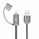 JOYROOM S-M329 10cm 2.1A Fast Charge 8 Pin to USB Portable Metal Data Sync Charger Cable(Grey) - 1