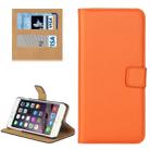 For iPhone 8 Plus & 7 Plus   Genuine Split Horizontal Flip Leather Case with Holder & Card Slots & Wallet(Orange) - 1