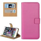 For iPhone 8 Plus & 7 Plus   Genuine Split Horizontal Flip Leather Case with Holder & Card Slots & Wallet(Magenta) - 1