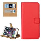 For iPhone 8 Plus & 7 Plus   Genuine Split Horizontal Flip Leather Case with Holder & Card Slots & Wallet(Red) - 1