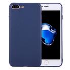 For iPhone 8 Plus & 7 Plus   Solid Color TPU Protective Case Without Round Hole(Dark Blue) - 1