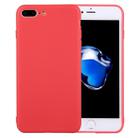For iPhone 8 Plus & 7 Plus   Solid Color TPU Protective Case Without Round Hole(Red) - 1