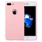 For iPhone 8 Plus & 7 Plus   Solid Color TPU Protective Case with Round Hole(Pink) - 1