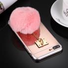 For iPhone 8 Plus & 7 Plus   Electroplating Mirror TPU Protective Cover Case with Furry Ball Chain Pendant(Rose Gold) - 4