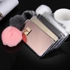 For iPhone 8 Plus & 7 Plus   Electroplating Mirror TPU Protective Cover Case with Furry Ball Chain Pendant(Rose Gold) - 8