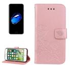 Fro iPhone 8 Plus & 7 Plus   Roses Pressed Flowers Pattern Flip Leather Case with Holder & Card Slots & Wallet (Rose Gold) - 1