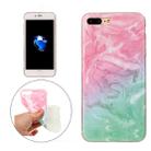 For iPhone7 Plus Pink Green Marble Pattern Soft TPU Protective Case - 1