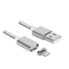 Weave Style 5V 2A 8 Pin to USB 2.0 Magnetic Data Cable, Cable Length: 1.2m(Silver) - 4