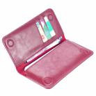 FLOVEME Universal Magnetic Genuine Leather Horizontal Flip Protective Case with Card Slots & Wallet for iPhone / Samsung / Huawei / Xiaomi / 5.5 inch Below Smartphones(Magenta) - 1