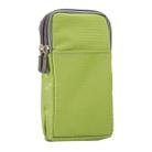 Universal Multi-function Plaid Texture Double Layer Zipper Sports Waist Bag / Shoulder Bag for iPhone X  & 7 & 7 Plus / Galaxy  S9+ / S8+ / Note 8 / Sony Xperia Z5 / Huawei Mate 8, Size: 16.5 x 9.0 x 3.0cm(Green) - 2