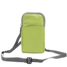 Universal Multi-function Plaid Texture Double Layer Zipper Sports Waist Bag / Shoulder Bag for iPhone X  & 7 & 7 Plus / Galaxy  S9+ / S8+ / Note 8 / Sony Xperia Z5 / Huawei Mate 8, Size: 16.5 x 9.0 x 3.0cm(Green) - 5