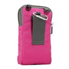 Universal Multi-function Plaid Texture Double Layer Zipper Sports Waist Bag / Shoulder Bag for iPhone X  & 7 & 7 Plus / Galaxy  S9+ / S8+ / Note 8 / Sony Xperia Z5 / Huawei Mate 8, Size: 16.5 x 9.0 x 3.0cm(Magenta) - 3