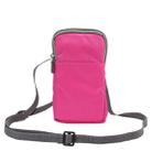 Universal Multi-function Plaid Texture Double Layer Zipper Sports Waist Bag / Shoulder Bag for iPhone X  & 7 & 7 Plus / Galaxy  S9+ / S8+ / Note 8 / Sony Xperia Z5 / Huawei Mate 8, Size: 16.5 x 9.0 x 3.0cm(Magenta) - 5
