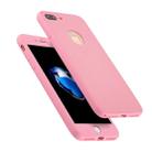 For iPhone 8 Plus & 7 Plus Stylish Lightweight 360 Degree Shockproof Detachable TPU + PC Combination Protective Case (Pink) - 1