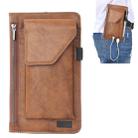 Universal Multi-function Retro Crazy Horse Texture Zipper Vertical Flip PU Leather Case / Waist Bag for iPhone 8 Plus & 7 Plus   & iPhone 7 & iPhone 6 Plus & Galaxy A3 (2017) (Brown) - 1