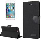 GOOSPERY CANVAS DIARY for iPhone 8 Plus & 7 Plus   Canvas Texture Horizontal Flip Leather Case with Card Slots & Wallet & Holder(Black) - 1