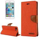 GOOSPERY CANVAS DIARY for iPhone 8 Plus & 7 Plus   Canvas Texture Horizontal Flip Leather Case with Card Slots & Wallet & Holder(Orange) - 1