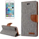 GOOSPERY CANVAS DIARY for iPhone 8 Plus & 7 Plus   Canvas Texture Horizontal Flip Leather Case with Card Slots & Wallet & Holder(Grey) - 1