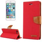 GOOSPERY CANVAS DIARY for iPhone 8 Plus & 7 Plus   Canvas Texture Horizontal Flip Leather Case with Card Slots & Wallet & Holder(Red) - 1