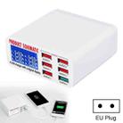 896 40W QC 3.0 6 USB Ports Fast Charger with LCD Digital Display, EU Plug(White) - 1