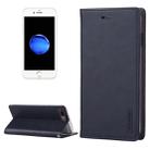 GOOSPERY BLUE MOON for iPhone 8 Plus & 7 Plus   Crazy Horse Texture Horizontal Flip Leather Case with Card Slots & Wallet & Holder(Dark Blue) - 1