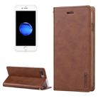 GOOSPERY BLUE MOON for iPhone 8 Plus & 7 Plus   Crazy Horse Texture Horizontal Flip Leather Case with Card Slots & Wallet & Holder(Brown) - 1