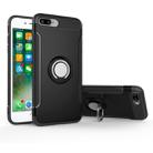 For iPhone 8 Plus & 7 Plus   Magnetic 360 Degree Rotation Ring Armor Protective Case(Black) - 1