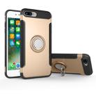 For iPhone 8 Plus & 7 Plus   Magnetic 360 Degree Rotation Ring Armor Protective Case(Gold) - 1