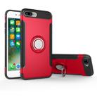 For iPhone 8 Plus & 7 Plus   Magnetic 360 Degree Rotation Ring Armor Protective Case(Red) - 1