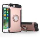 For iPhone 8 Plus & 7 Plus   Magnetic 360 Degree Rotation Ring Armor Protective Case(Rose Gold) - 1