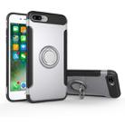 For iPhone 8 Plus & 7 Plus   Magnetic 360 Degree Rotation Ring Armor Protective Case(Silver) - 1