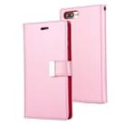 GOOSPERY RICH DIARY for iPhone 8 Plus & 7 Plus   PU + TPU Crazy Horse Texture Horizontal Flip Leather Case with Card Slots & Wallet(Pink) - 1