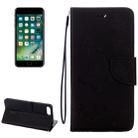 For iPhone 8 Plus & 7 Plus   Butterflies Embossing Horizontal Flip Leather Case with Holder & Card Slots & Wallet & Lanyard(Black) - 1