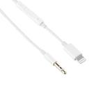MH021 1m 8 Pin to 3.5mm AUX Audio Cable Support Line Control(White) - 2