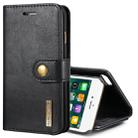 DG.MING For iPhone SE 2020 & 8 & 7  Crazy Horse Texture Horizontal Flip Detachable Magnetic Protective Case with Holder & Card Slots & Wallet(Black) - 1