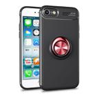 Metal Ring Holder 360 Degree Rotating TPU Case For iPhone SE 2020 & 8 & 7 (Black+Red) - 1